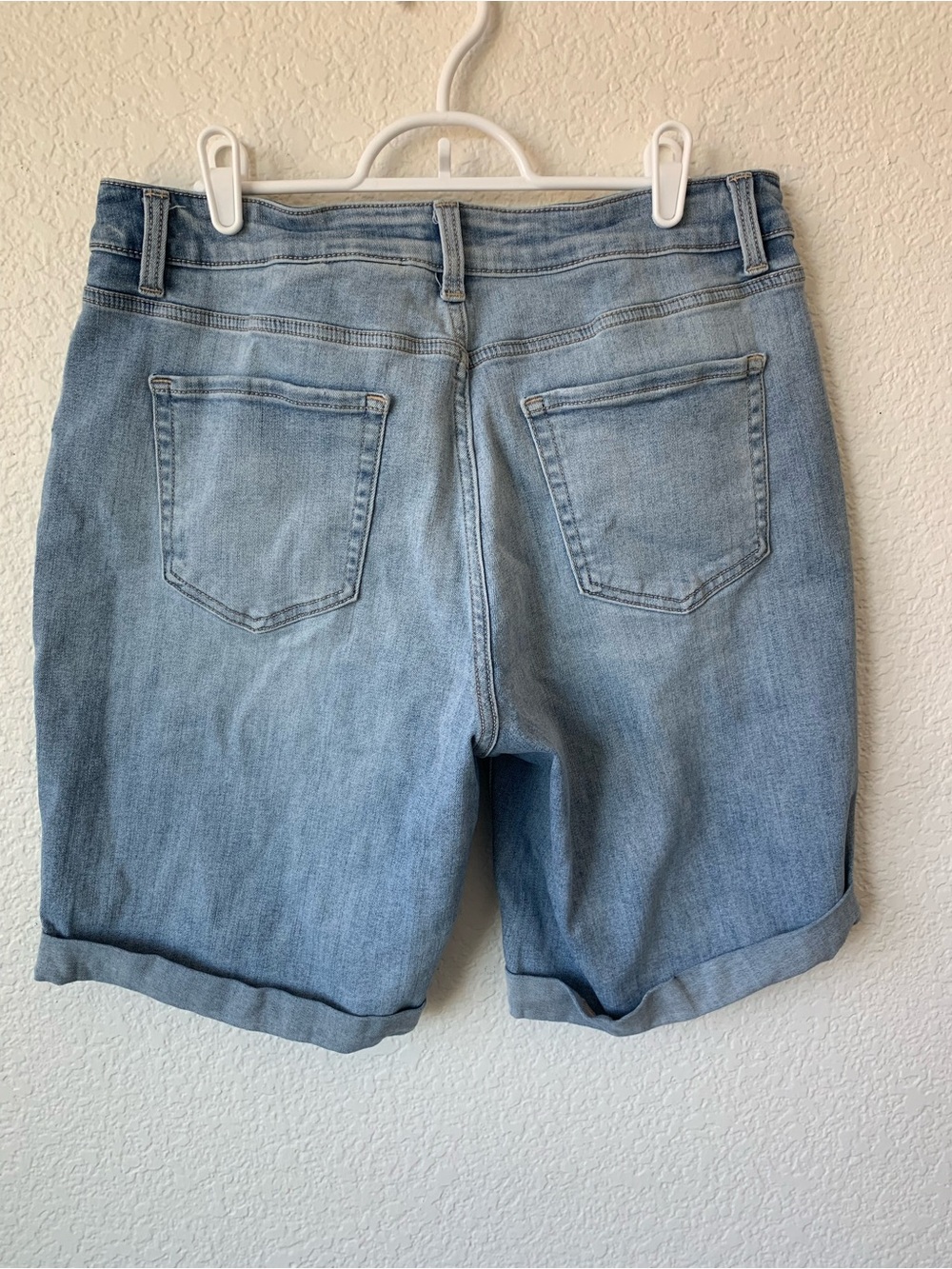 Time and Tru Light Blue High Waist Denim Bermuda Shorts - Picture 2 of 5